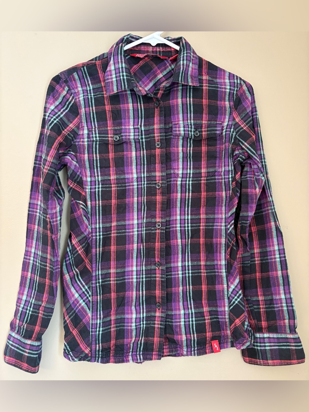 Set of 2 Eastern Mountain Sports Long Sleeve Plaid Flannel Shirt XS
